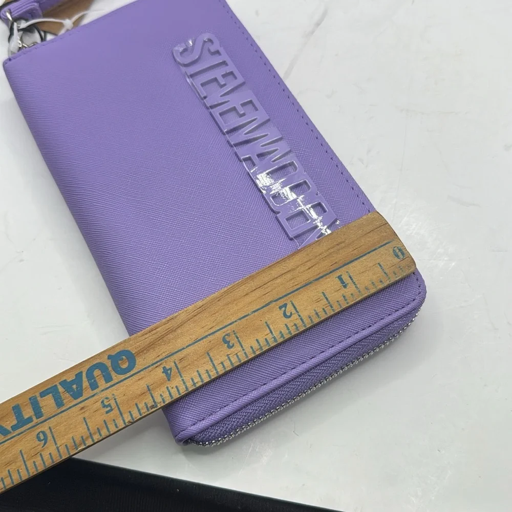 NWT Steve Madden Purple Wristlet Bzipeee Boxed Wallet Clutch Zip Around ID Card - Picture 14 of 16